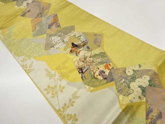 JAPANESE FUKURO OBI / GOLD FOIL / WOVEN SAKURA